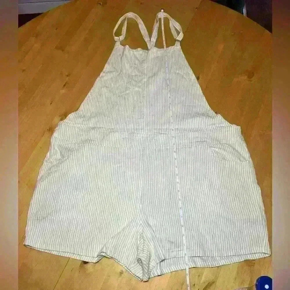 NWT Torrid Shortall Stretch Linen Blend Neutral Tan & White Stripes Shorts Sz 3X - Picture 5 of 12